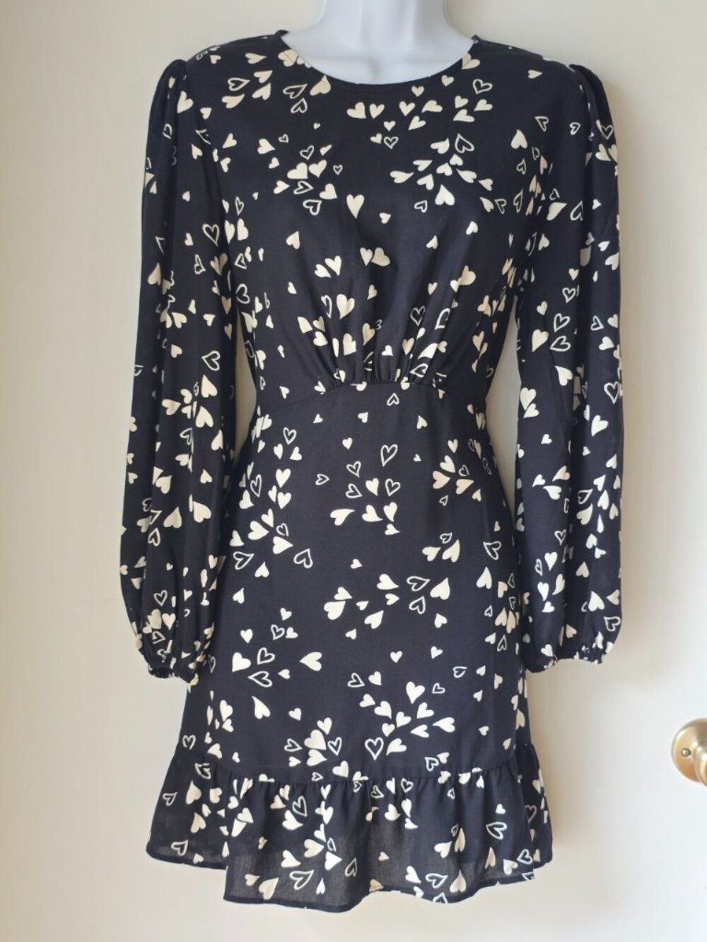 Nobodys Child Fella Heart Mini Dress NWT Womens US 8 UK 12 Lenzing Viscose Black